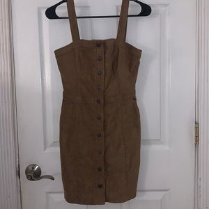 Brown suede fall dress